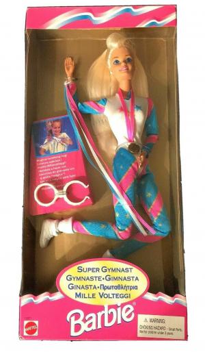 Кукла Барби шарнирная Гимнастка в голубом 95г.