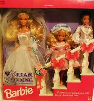 Винтажный набор из трех кукол: Барби, Стейси и Тодд, Свадьба Мечты, 93г.
