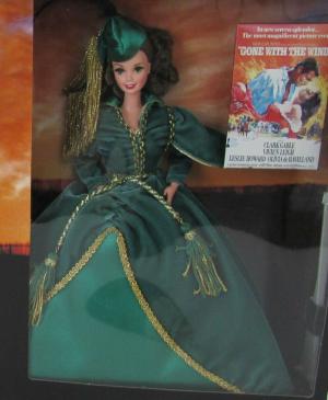 Коллекционная кукла Барби с настоящими ресничками Скарлет О Хара, платье из гардин, Унесенные ветром, 94 г.