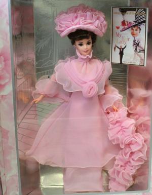 Коллекционная кукла Барби с настоящими ресничками Элиза Дулитл в розовом, 95 г.